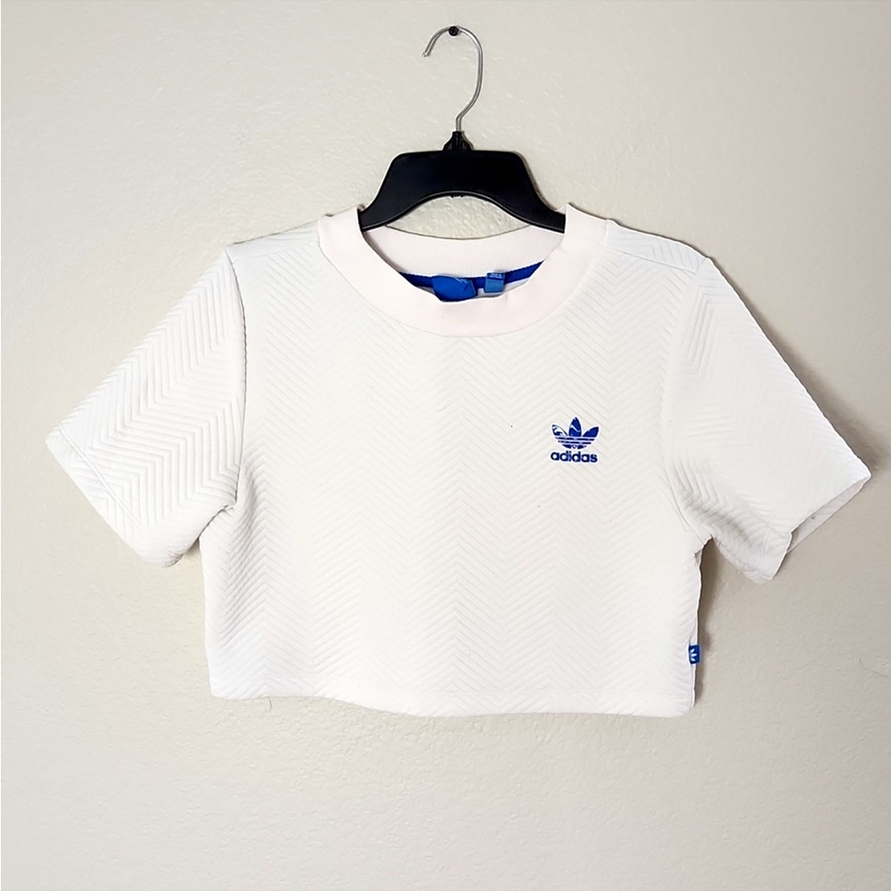Adidas Women's White and Blue Top